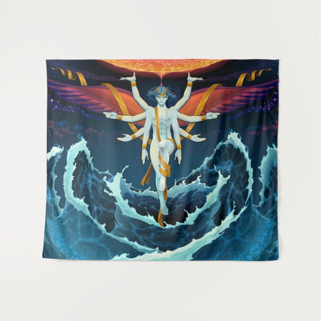 Chaotische Ruhe Wandteppich (Vorderseite (Horizontal))