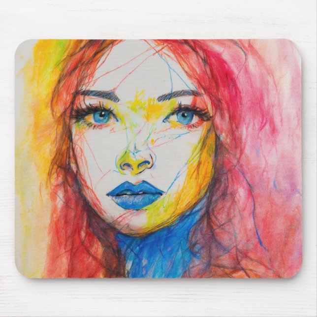 chaotischer, hässlicher, farbiger Crison zeichnend Mousepad (Vorne)