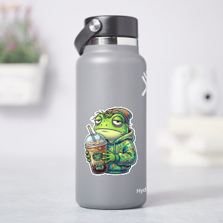 Chaotischer Kaffeefrosch-Aufkleber Aufkleber