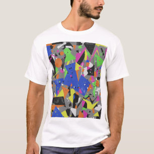 Chaotisches Anti-Design-Plakat Überlappende Abst T-Shirt