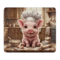 Chaotisches Backen Baby Schwein Glas Schneidbrett