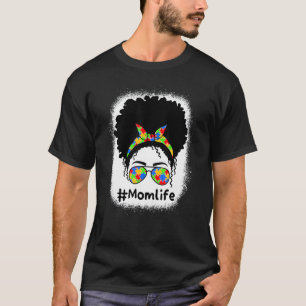 Chaotisches Dutt-Mutter-Leben Autismus-Bewusstsein T-Shirt