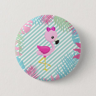 Chapa Flamenco Rosa Baby Button