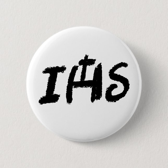 Chapa pin con motivo católico IHS Button (Vorderseite)