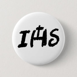 Chapa pin con motivo católico IHS Button