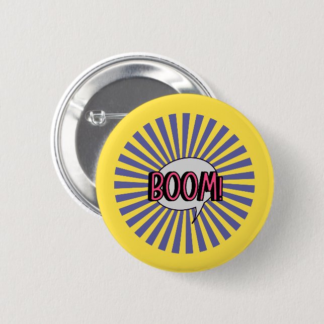 Chapa redonda Boom!  Button (Vorne & Hinten)