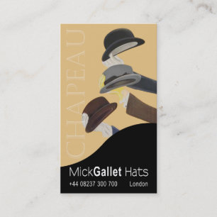 "Chapeau" Milliner, Hut-Designer, Haberdasher Visitenkarte
