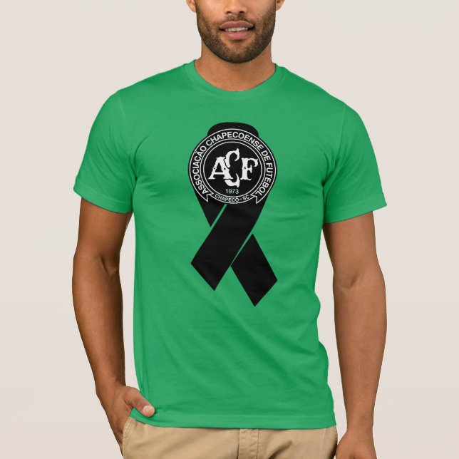 Chapecoense schwarzes Band T-Shirt (Vorderseite)