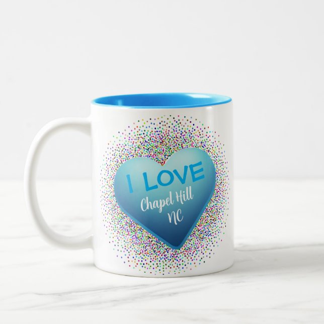 Chapel Hill Blue Heart White Coffee Tasse (Links)