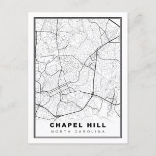 Chapel Hill Map Feiertagspostkarte