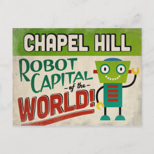 Chapel Hill North Carolina Robot - Funny Vintag Postkarte
