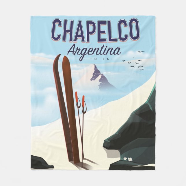 Chapelco Argentinien zum Skifahren Fleecedecke (Vorderseite)