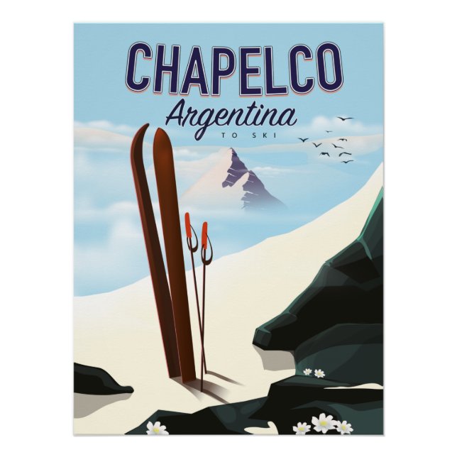 Chapelco Argentinien zum Skifahren Poster (Vorderseite)