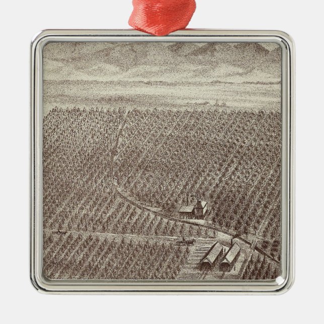 Chapin Frucht-Ranch Ornament Aus Metall (Vorne)