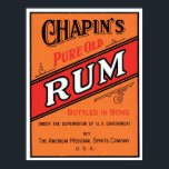 Chapins Rure Old Rum Poster<br><div class="desc">Vintage Spirituosen-Etiketten und Werbung aus der ganzen Welt. Tolle Geschenkidee für Sammler! Karo unsere anderen Produkte mit diesem Design. Tragetaschen,  T-Shirts und Tasse sind in vielen Stilen und Farben erhältlich</div>
