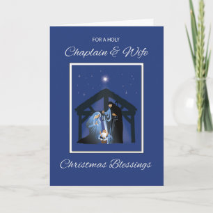 Chaplain und Ehefrau Weihnachten Segen Manger Karte