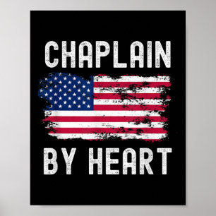 Chaplain US sa Flag Profession Retro Job Titel Poster