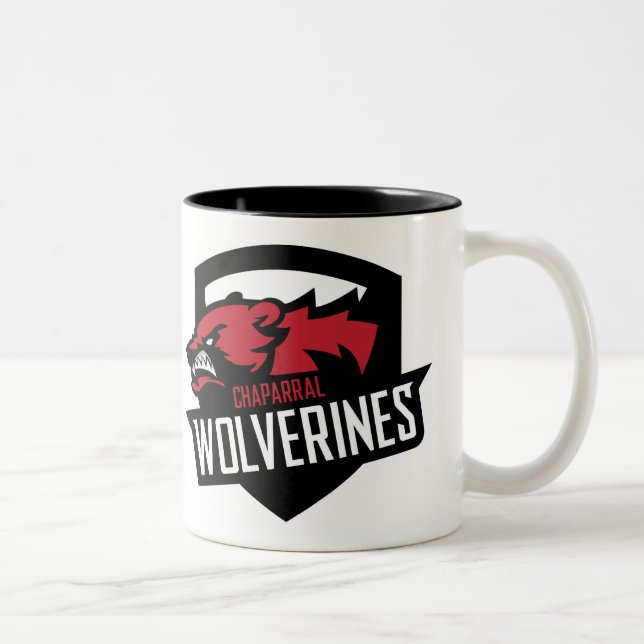 ChapLAX Wolverine-Schild Zwei-Ton Tasse (Rechts)