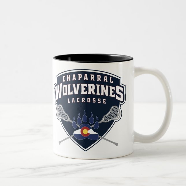 ChapLAX Wolverine-Schild Zwei-Ton Tasse (Rechts)
