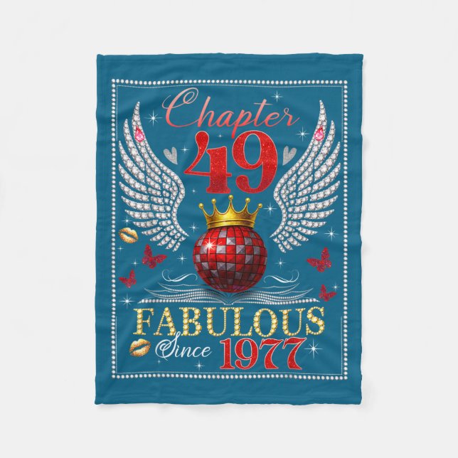 Chapter 49 Fabulous Est. 1977 Disco Ball 49th Birt Fleecedecke (Vorderseite)