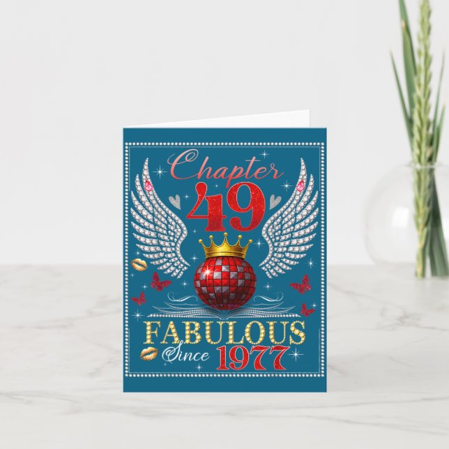 Chapter 49 Fabulous Est. 1977 Disco Ball 49th Birt Karte (Vorderseite)