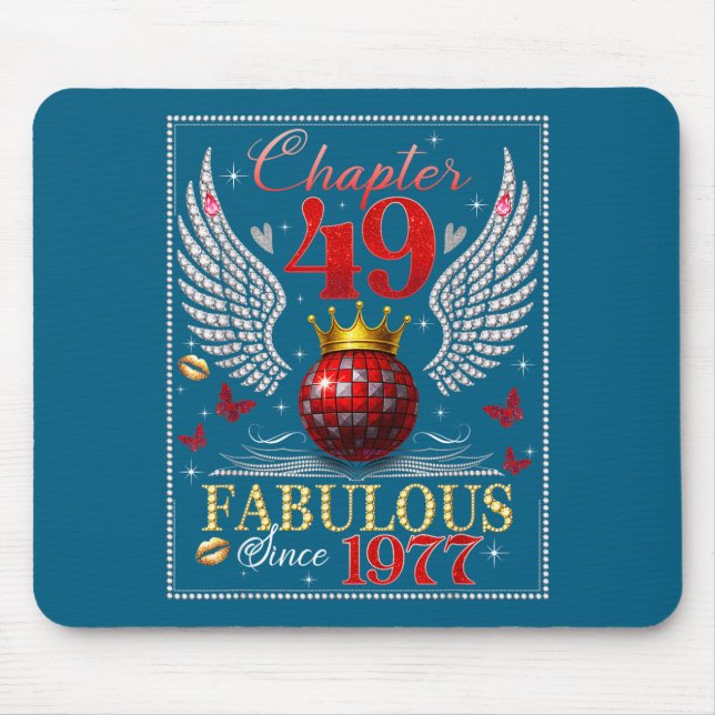 Chapter 49 Fabulous Est. 1977 Disco Ball 49th Birt Mousepad (Vorne)