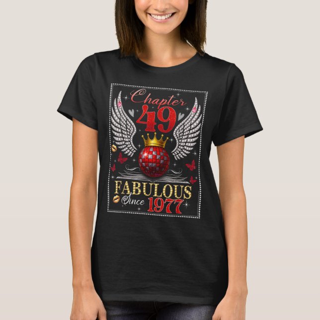 Chapter 49 Fabulous Est. 1977 Disco Ball 49th Birt T-Shirt (Vorderseite)