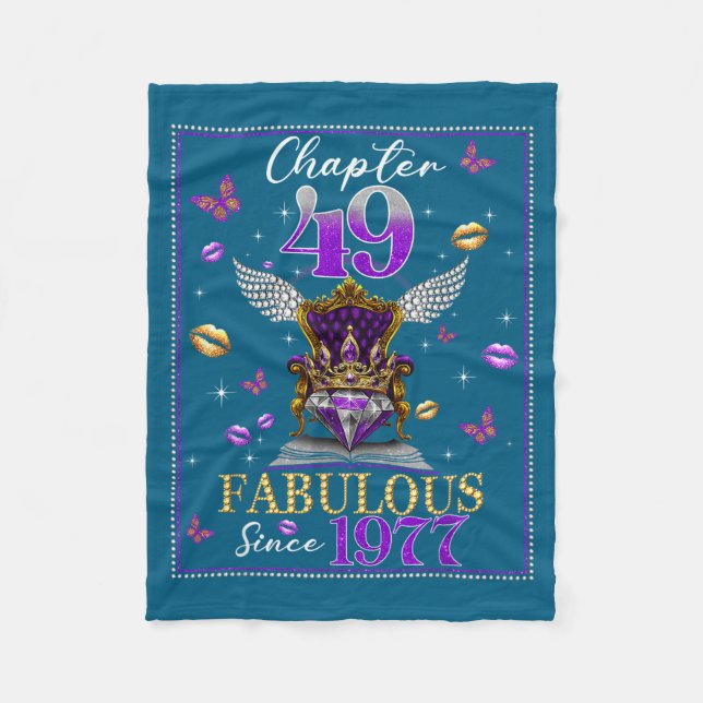 Chapter 49 Fabulous Since 1977 49th Birthday Women Fleecedecke (Vorderseite)