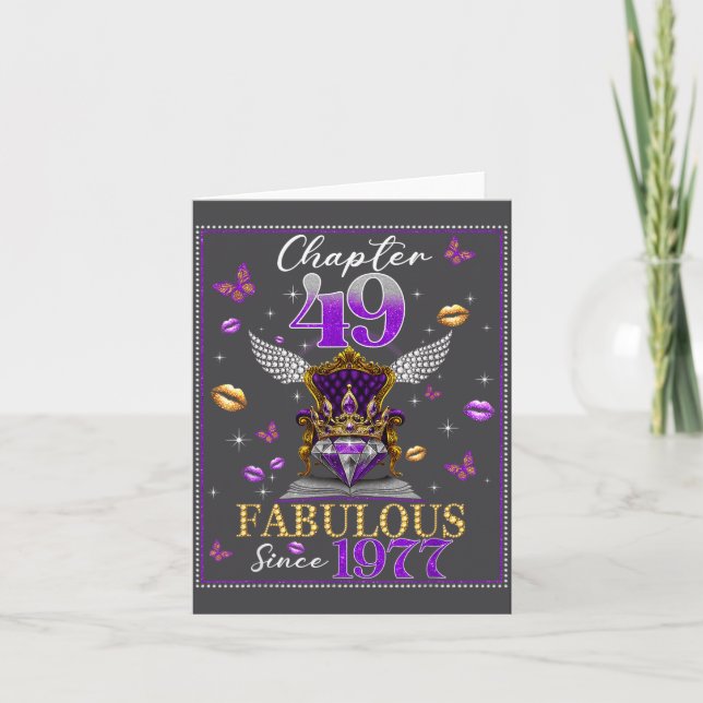 Chapter 49 Fabulous Since 1977 49th Birthday Women Karte (Vorderseite)