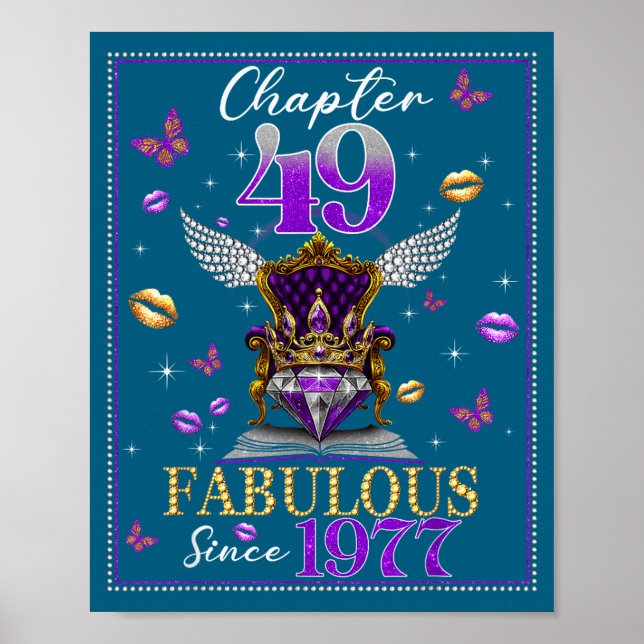 Chapter 49 Fabulous Since 1977 49th Birthday Women Poster (Vorne)