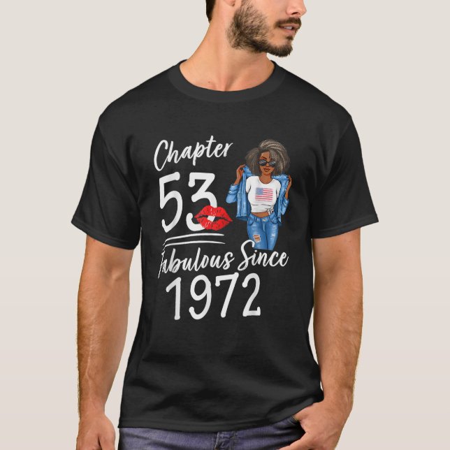 Chapter 53 Fabulous Since 1972 53rd Birthday Afro  T-Shirt (Vorderseite)