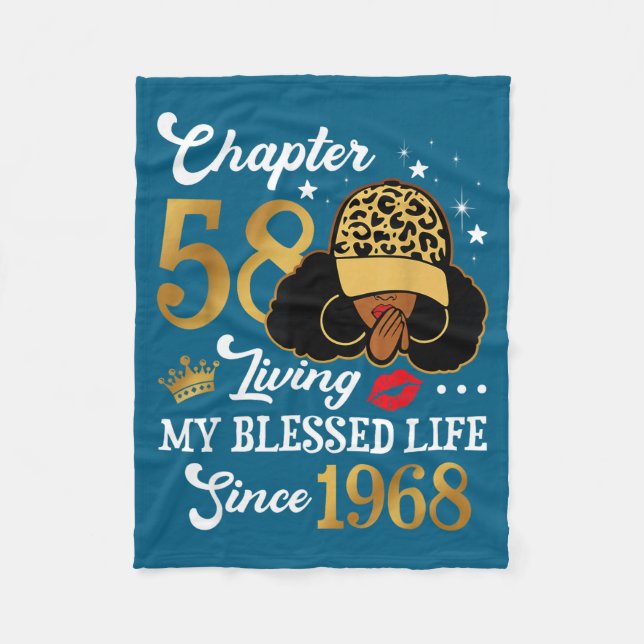 Chapter 58 Living My Blessed Life Since 1968 Afro  Fleecedecke (Vorderseite)