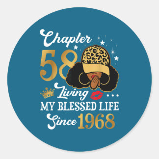 Chapter 58 Living My Blessed Life Since 1968 Afro  Runder Aufkleber