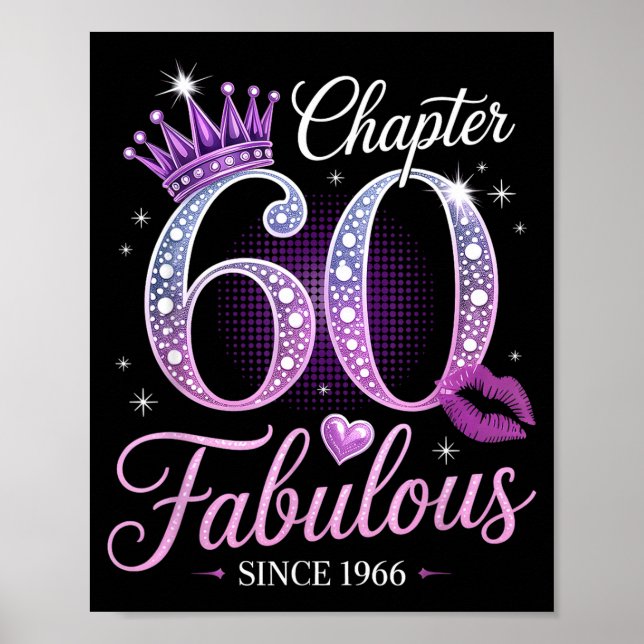 Chapter 60 Fabulous Since 1966 60th Birthday Queen Poster (Vorne)