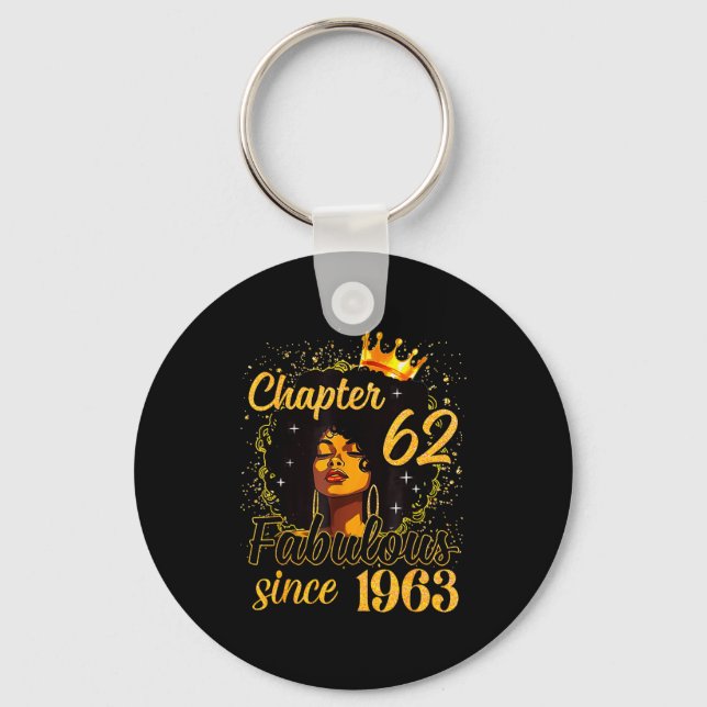 Chapter 62 Fabulous Since 1963 62nd Birthday Women Schlüsselanhänger (Vorderseite)