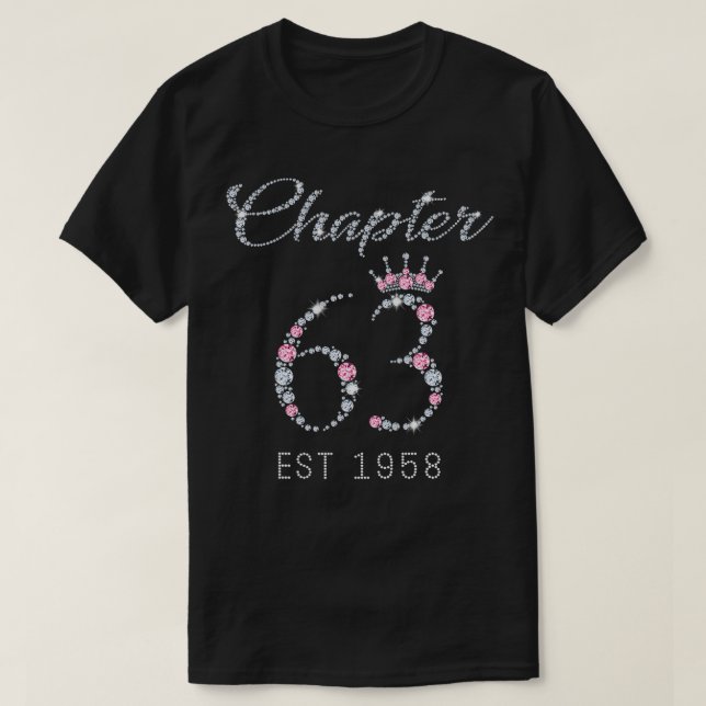 Chapter 63 EST 1958 63rd Birthday Tee Gift For Wom (Design vorne)