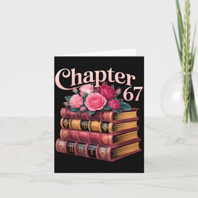 Chapter 67 Floral Book Stack Design  Karte (Vorderseite)