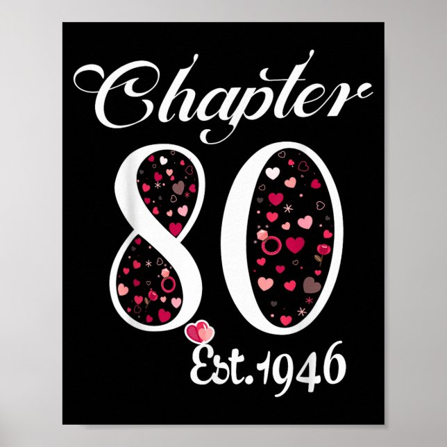 Chapter 80 Est 1946 Happy 80th Birthday Girl Gift  Poster (Vorne)