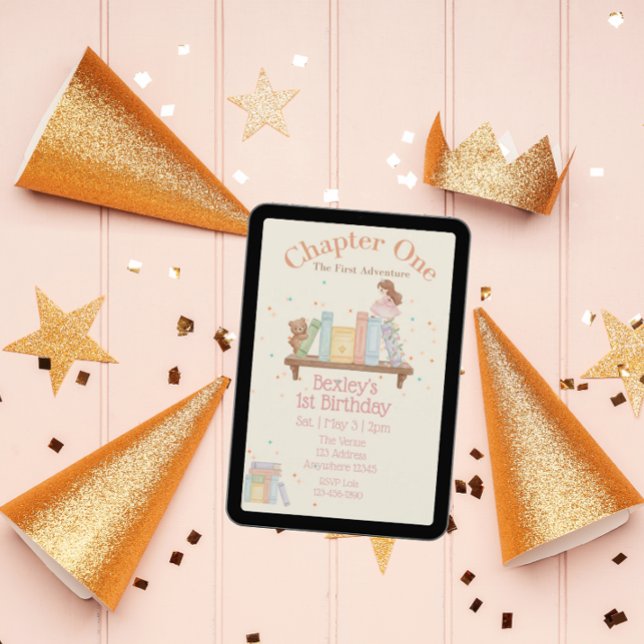 Chapter One, First Adventure, 1st Birthday Girl Einladung (Von Creator hochgeladen)