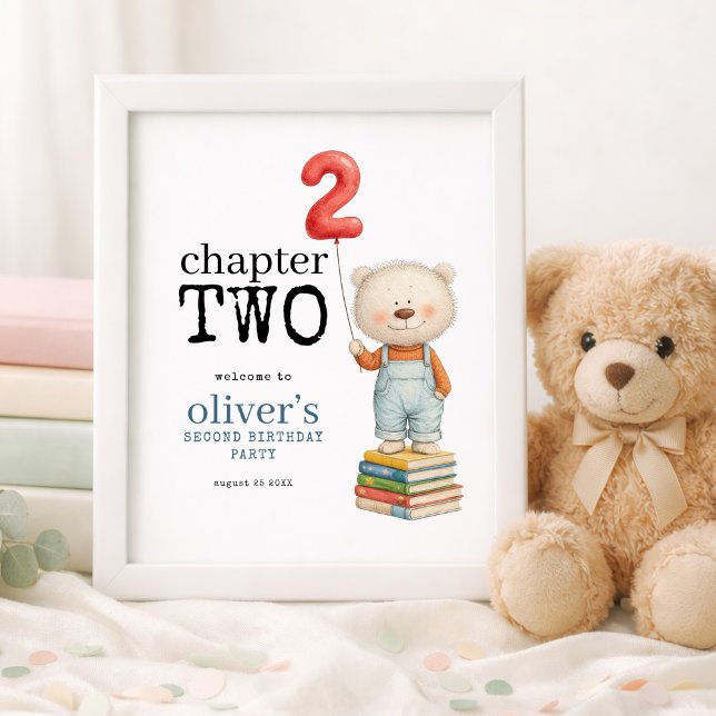 Chapter Two Teddy Bear Books 2nd Birthday welcome  Poster (Von Creator hochgeladen)