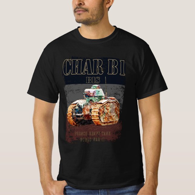 Char B1 Bis Französischer Schwertank des Zweiten W T-Shirt (Vorderseite)