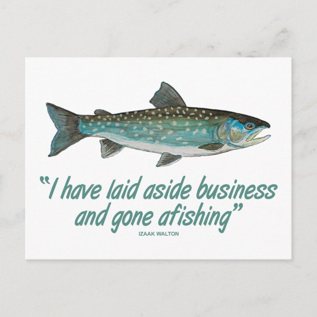 Char Fishing, Izaak Walton Postkarte (Vorderseite)