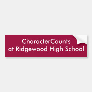 CharacterCountsat Ridgewood Highschool Autoaufkleber