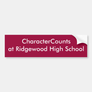 CharacterCountsat Ridgewood Highschool Autoaufkleber