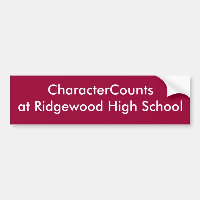 CharacterCountsat Ridgewood Highschool Autoaufkleber (Vorne)