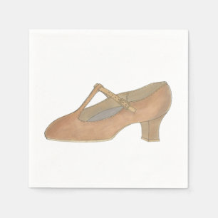 Charakter Tan T-Strap Dance Shoe Geburtstagsparty Serviette