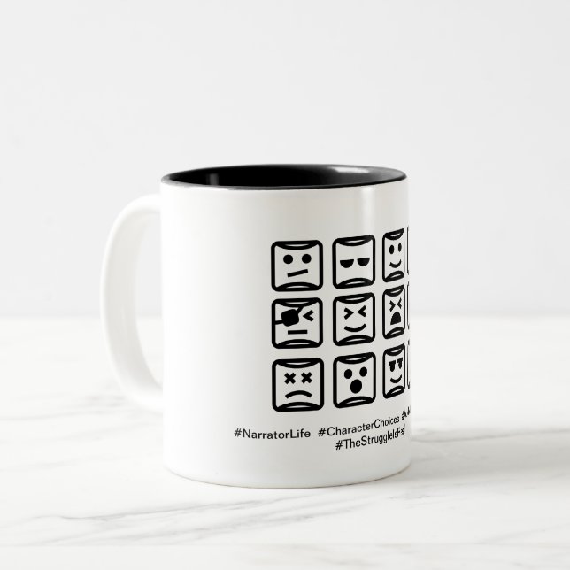 Charakter-Wahlen Zwei-Ton Tasse, 11 Unze Zweifarbige Tasse (Vorderseite Links)