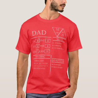 Charakterblatt Dad Stats Weiß T-Shirt