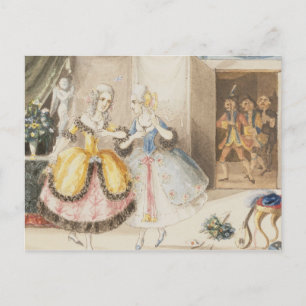 Charaktere von 'Cosi fan tutte' von Mozart, 1840 Postkarte