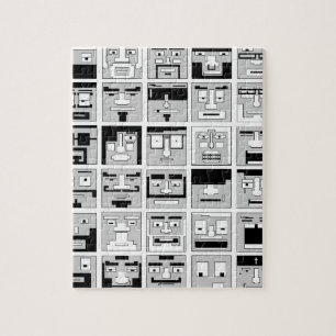 Charakterentwurf des Pixel-8bit Puzzle